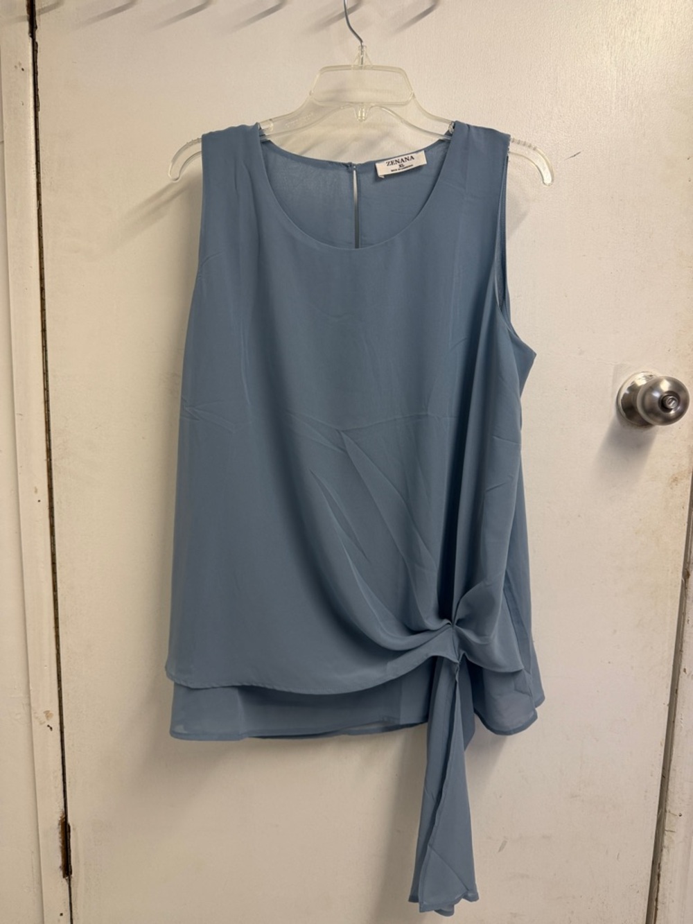 Zara Light Blue Sleeveless Tie-Detail Camisole